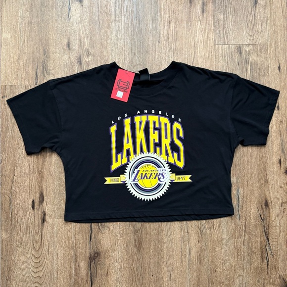 Ultra Game Tops - Lakers Black Crop Top Jersey
